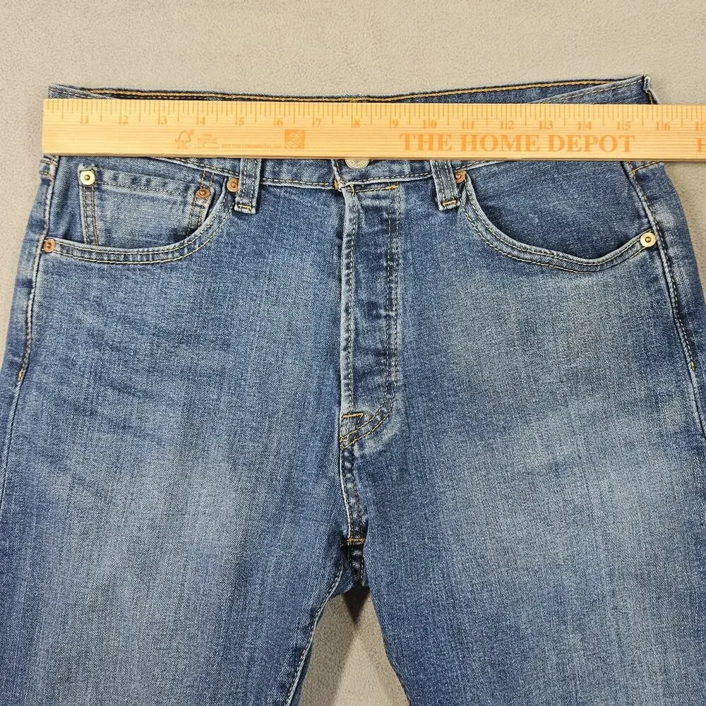 Levis 501 Jeans Mens 32x34 Fits (31.5x33) Blue Button‎ Fly Denim Pants Straight
